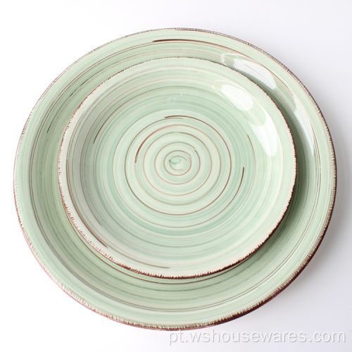 Wholesale dinnerset de mesa cerâmica de pintura de mão porpular
